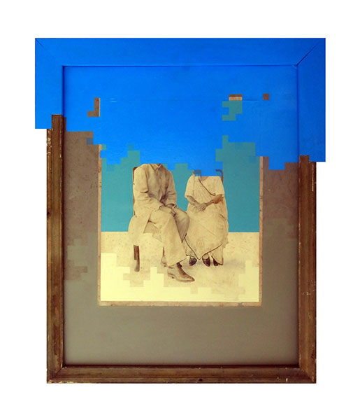 1-The Blue Screen, Acrylic,Wood,MDF,Digital Print(Mixed Media), 25x21 inches, 2014, 