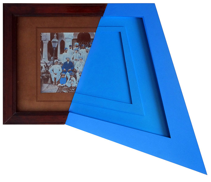 8-The Blue Screen, Acrylic,Wood,MDF,Digital Print(Mixed Media), 24x28.5 inches, 2015, 