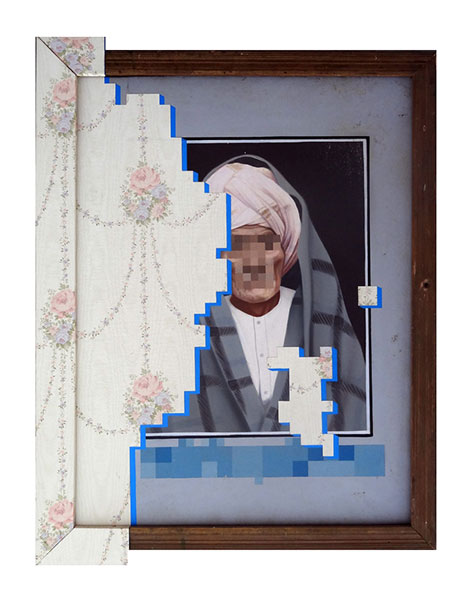 10-The Blue Screen, Acrylic,Wood,MDF,Digital Print(Mixed Media), 25x20 inches, 2014, 