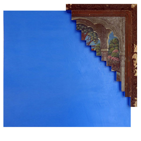 12-The Blue Screen, Acrylic on Old Photographs,Wooden Frame, 50x50 inches, 2014-15, 