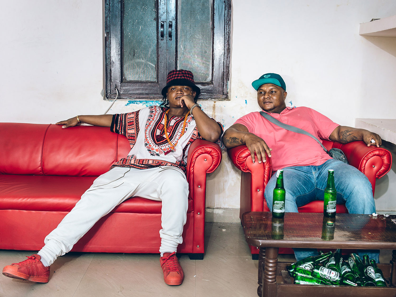 <DJ X and Blessing at an African kitchen. Delhi, 2016